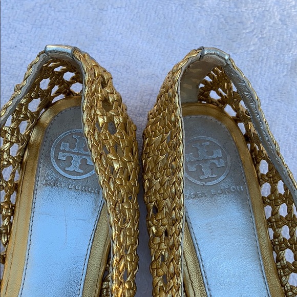 Tory Burch Carlyle Gold and silver flats - Picture 8 of 12